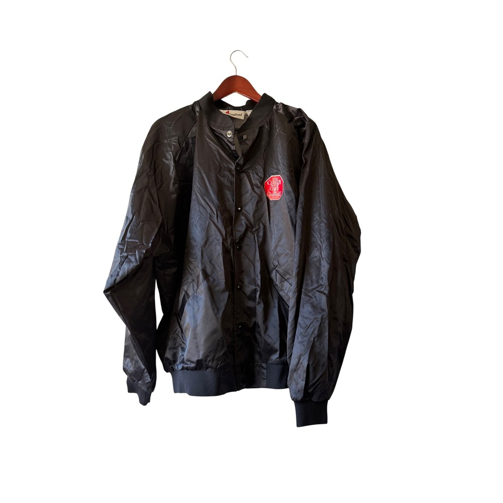 Vintage The Comedy Stop 25th Anniversary Satin Windbreaker Jacket Black 2XL
